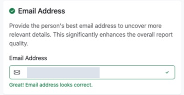 Email Address field on the profile preparation screen.